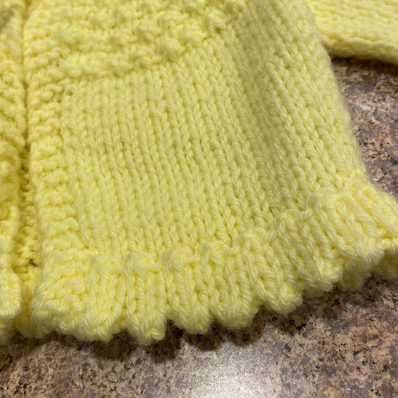 Handmade Knit Baby Yellow Sweater - Picture 9 of 17